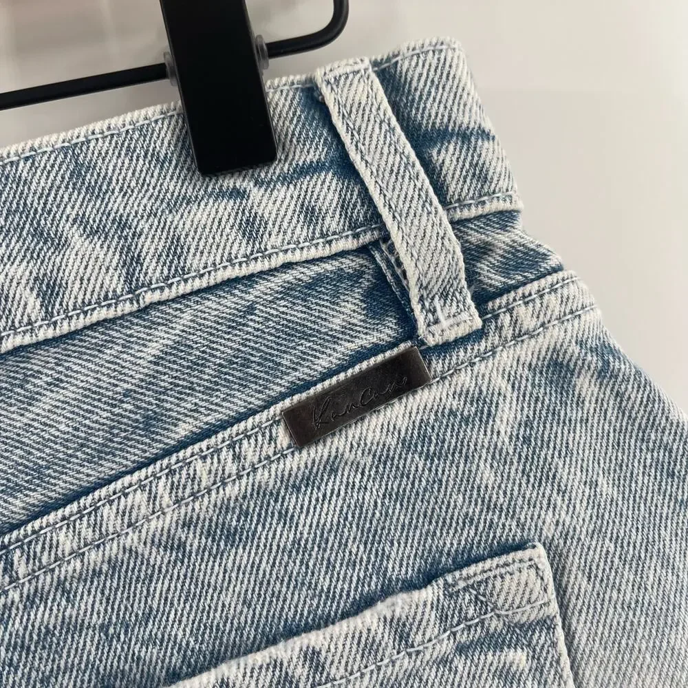 KANCAN Jean Shorts Size 26 Ombre Tie Dye 100% Cotton Never Fade Away Boyfriend